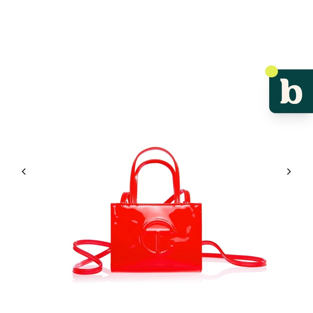 Red Patent Telfar Small Shopping Bag